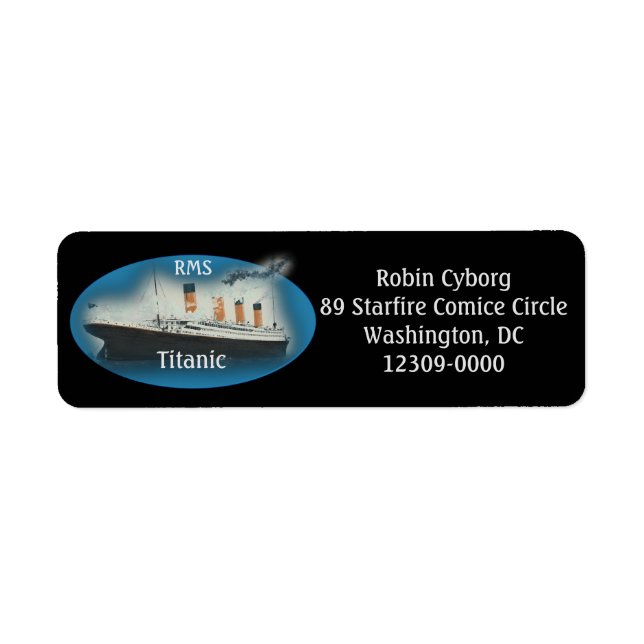 Titanic Black Maritime White Star Return Address (Front)
