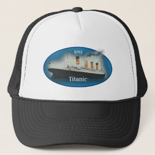 Titanic Blue Oval White Star Line RMS Ship Trucker Hat