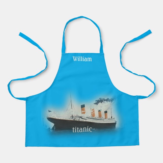 Titanic Blue White Star Line Ship Apron (Front)