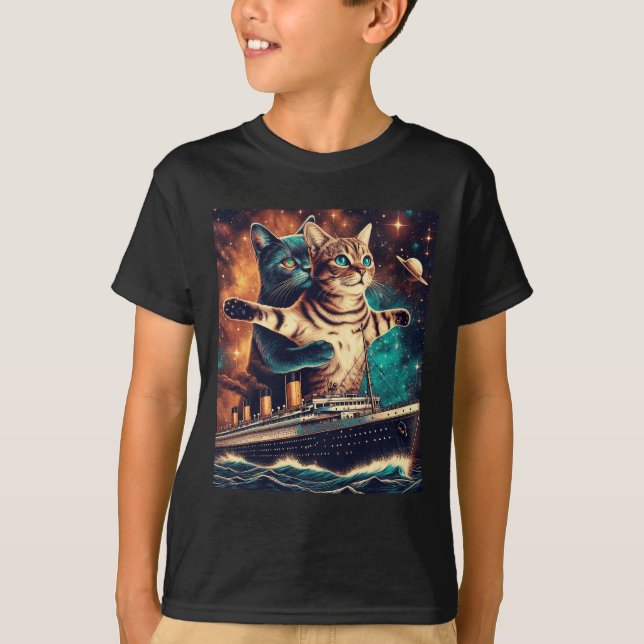 Titanic Cats Funny Tee  (Front)