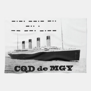 Titanic CQD de MGY Wireless Distress Signal Kitchen Towel