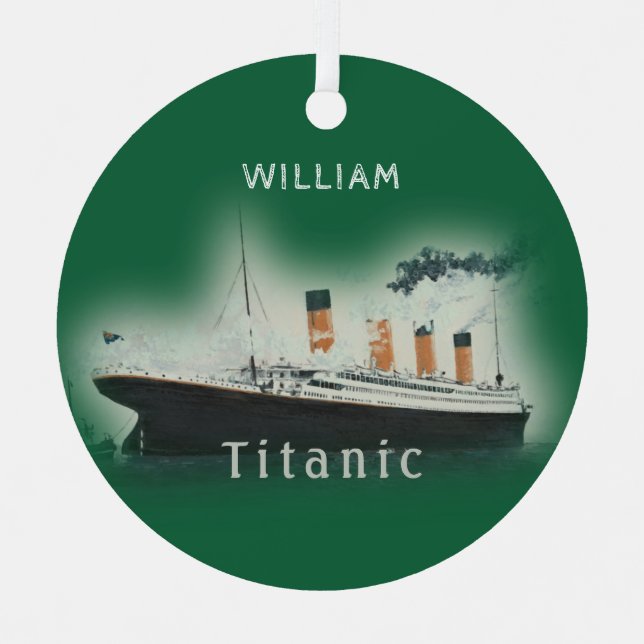Titanic Green Metal Ornament (Front)