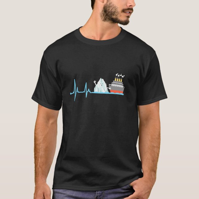 Titanic Heartbeat Funny Iceberg RMS Cuise Ship Boy T-Shirt (Front)