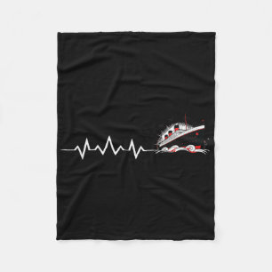 Titanic Heartbeat Minimalist Vintage Cruise Ship M Fleece Blanket