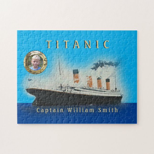 Titanic Kids Custom Photo Personalized Name Jigsaw Puzzle (Horizontal)