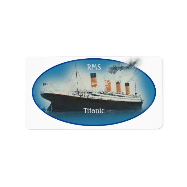 Titanic Maritime Blue White Star Line Ship Label (Front)