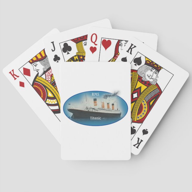 Titanic Maritime Blue White Star Line Ship Playing Cards (Back)