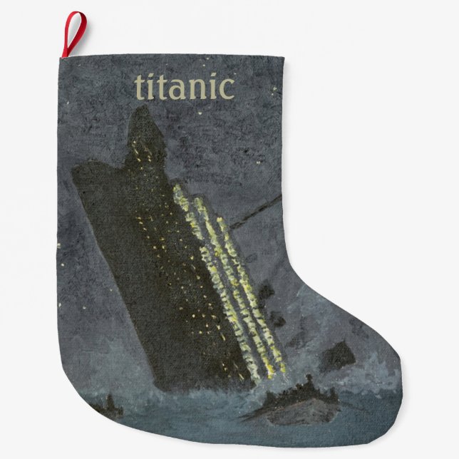 Titanic Maritime Disaster Shipwreck Large Christmas Stocking (Front)