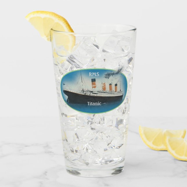Titanic Maritime Lime White Star Line Ship Glass (Front Ice)
