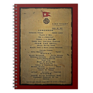 Titanic Menu Notebook