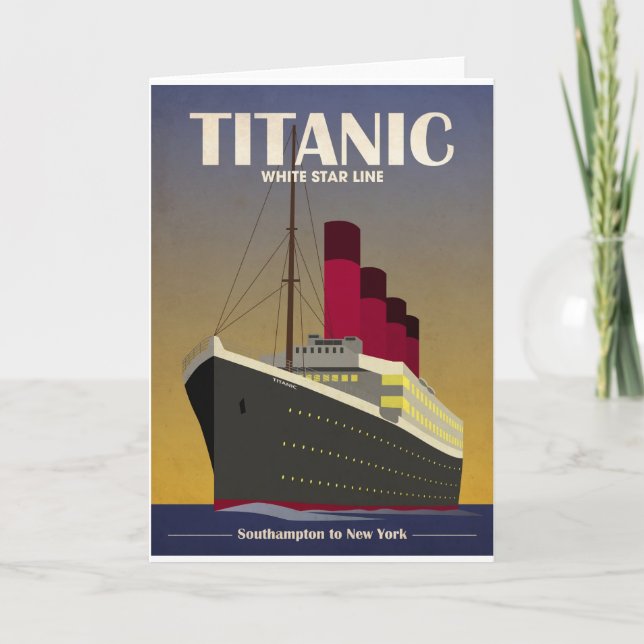Titanic Ocean Liner Art Deco Print Card (Front)