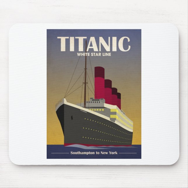 Titanic Ocean Liner Art Deco Print Mouse Pad (Front)
