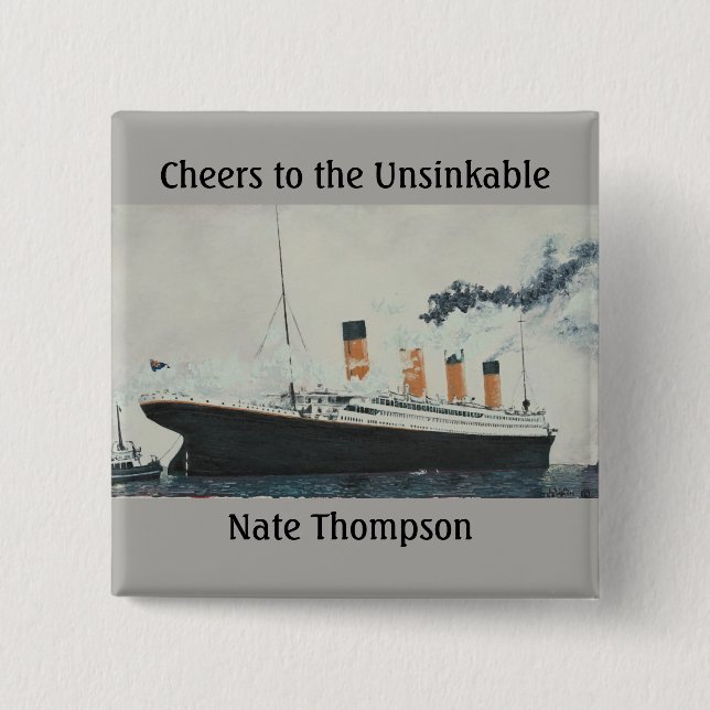 TITANIC PARTY 2 INCH SQUARE BUTTON (Front)