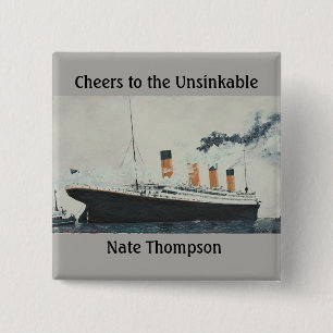 TITANIC PARTY 2 INCH SQUARE BUTTON