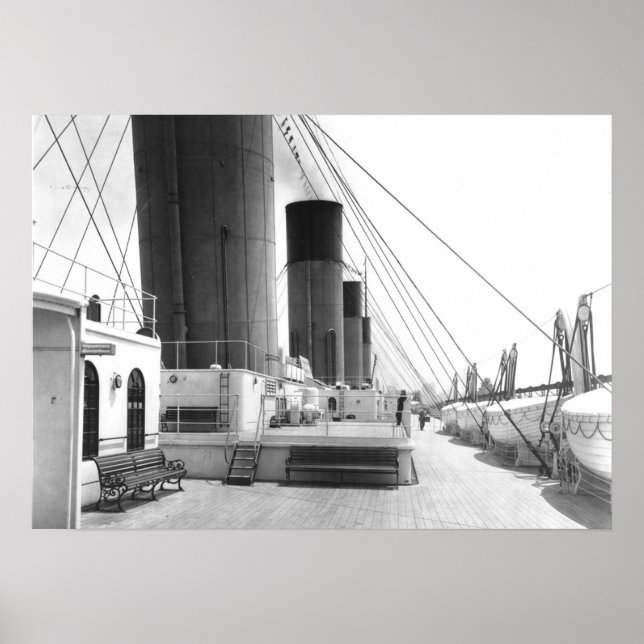 Titanic Photo Deck and Lifeboats Poster (Front)