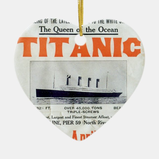 Titanic Queen Of The Ocean - White Star Line Ceramic Ornament (Front)