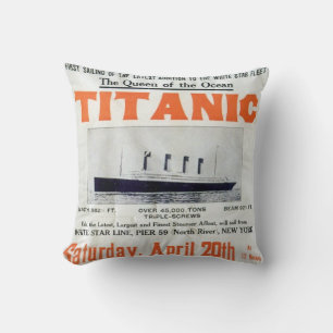 Titanic Queen Of The Ocean - White Star Line Throw Pillow