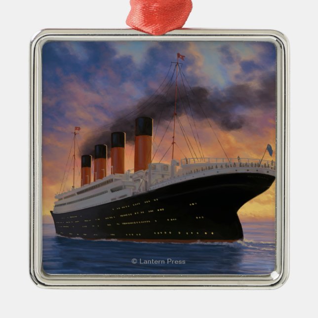Titanic SceneWhite Star Line Metal Ornament (Front)