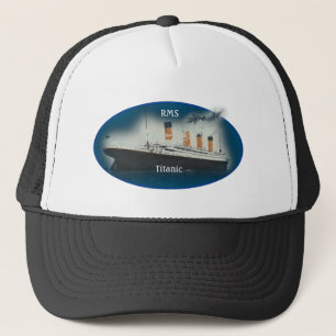Titanic Sea Blue White Star Line Ship Trucker Hat