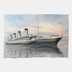 Titanic ship - 3D render Kitchen Towel