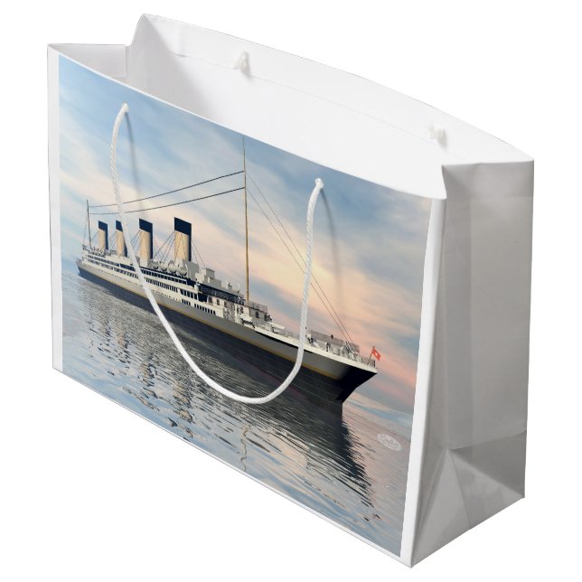 Titanic ship - 3D render Large Gift Bag (Back Angled)