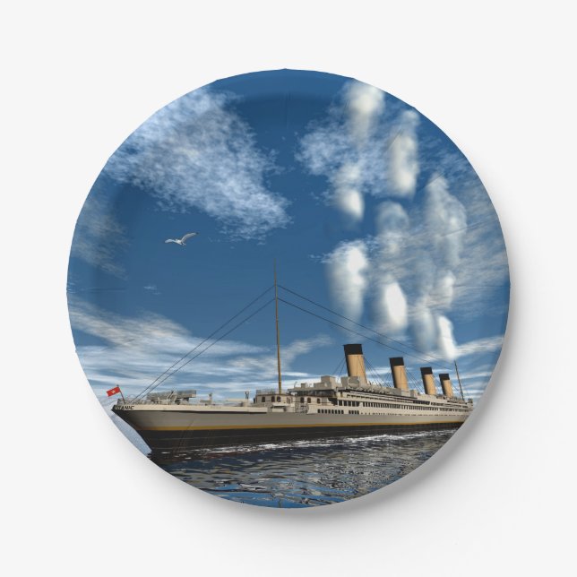 Titanic ship - 3D render Paper Plate (Front)