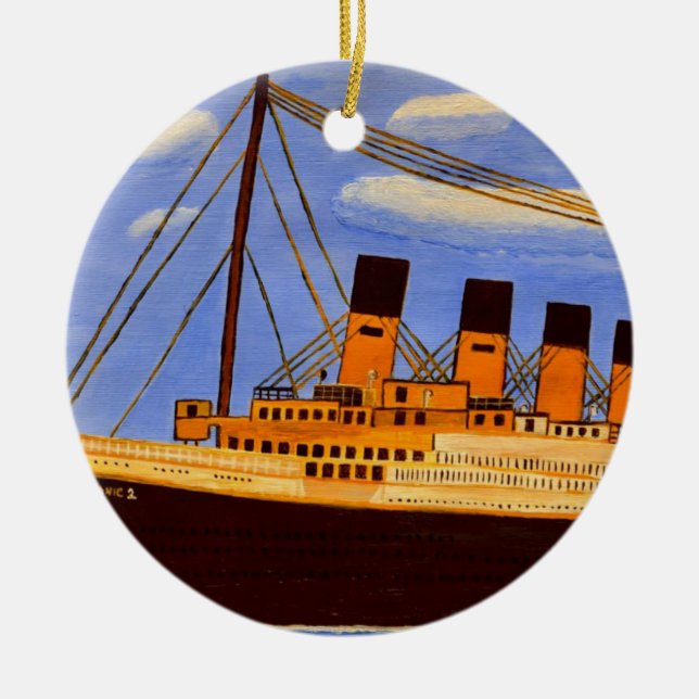 Titanic Ship  Ceramic Ornament (Front)