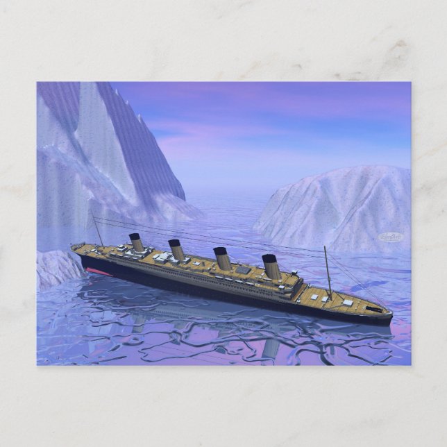 Titanic ship sinking - 3D render Postcard (Front)