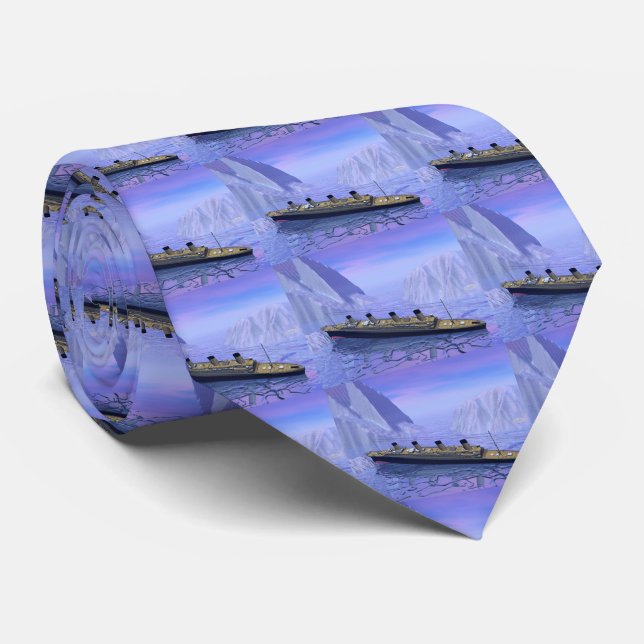 Titanic ship sinking - 3D render Tie (Rolled)