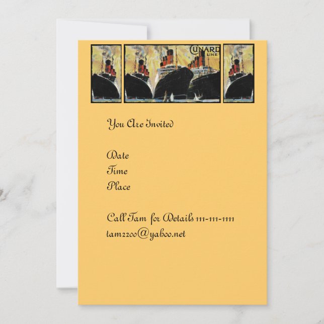 Titanic Ships in Port 1912 Invitation (Front)