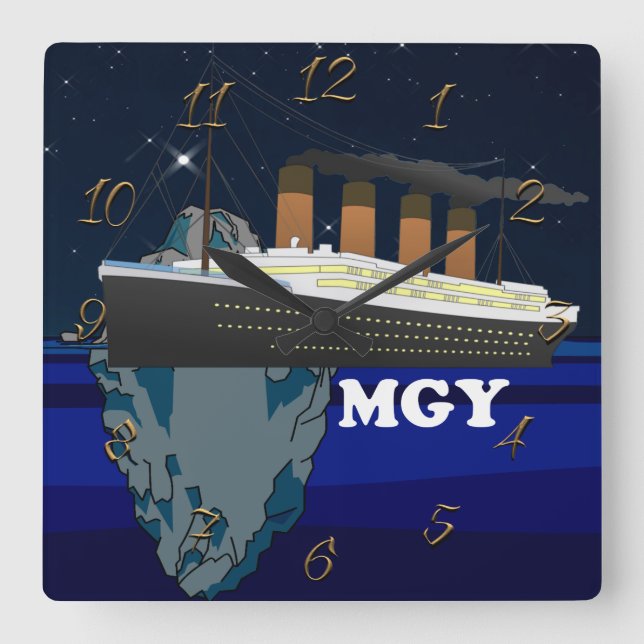 Titanic Square Wall Clock (Front)