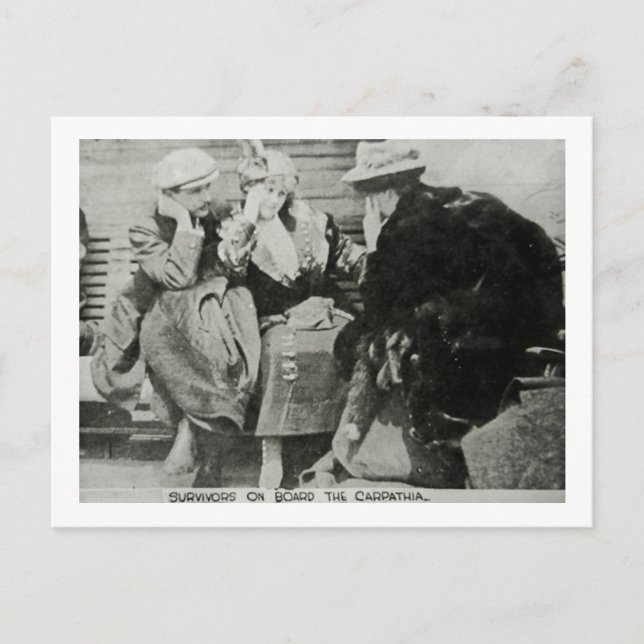 Titanic Survivors on the Carpathia Postcard (Front)