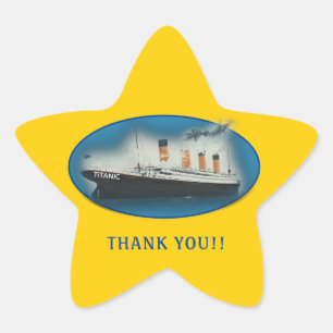 Titanic Thank You Yellow Favour Star Sticker