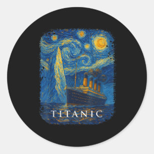 Titanic Van Gogh Starry Night  Classic Round Sticker
