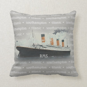 Titanic Vintage Southampton White Star Line Ship Throw Pillow