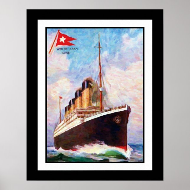 Titanic White Star Line Oil Painting Poster (Front)
