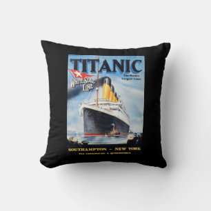 Titanic White Star Line - World's Largest Liner Throw Pillow