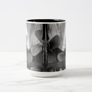 Titanic's propellers Two-Tone coffee mug