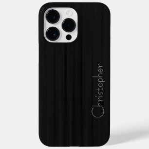 Titanium Black Silver Stainless Steel Print Case-Mate iPhone 14 Pro Max Case