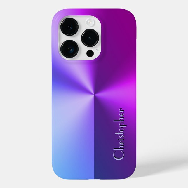 Titanium blue and violet stainless steel print Case-Mate iPhone case (Back)