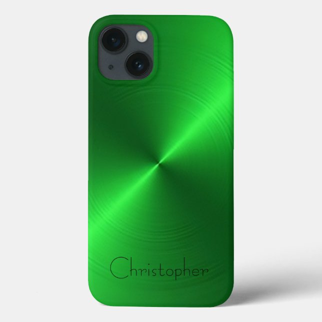 Titanium Bright green Stainless Steel Print Case-Mate iPhone Case (Back)