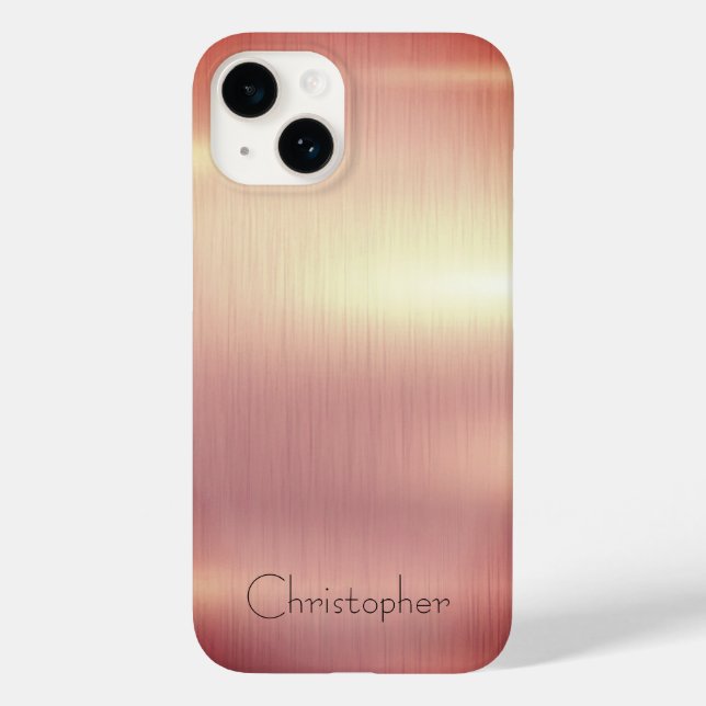 Titanium bronze Stainless Steel Print iphone 15  Case-Mate iPhone Case (Back)