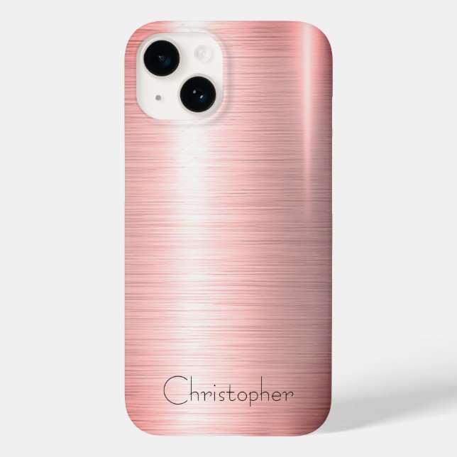 Titanium bronze Stainless Steel Print iphone 15 Case-Mate iPhone Case (Back)