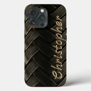 Titanium Cord gold Shiny Stainless Steel Metal iPhone 13 Pro Case