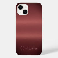 Titanium dark red Stainless Steel Print iphone 15