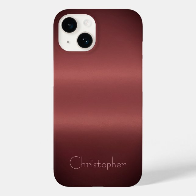 Titanium dark red Stainless Steel Print iphone 15 Case-Mate iPhone Case (Back)