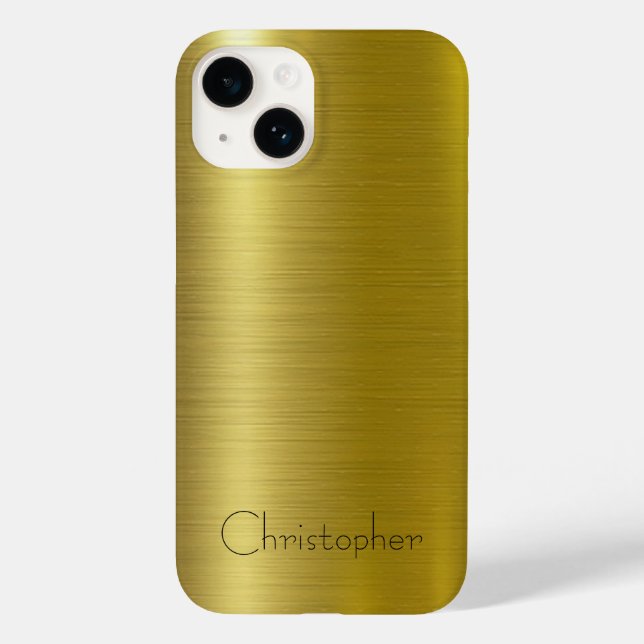 Titanium gold Stainless Steel Metallic Case-Mate iPhone Case (Back)