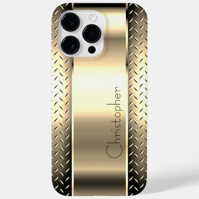 Titanium Gold Stainless Steel Print Case-Mate iPhone Case (Back)