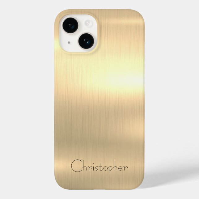 Titanium gold Stainless Steel Print iphone 15 Case-Mate iPhone Case (Back)