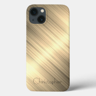 Titanium gold Stainless Steel Print iphone 15  iPhone 13 Case